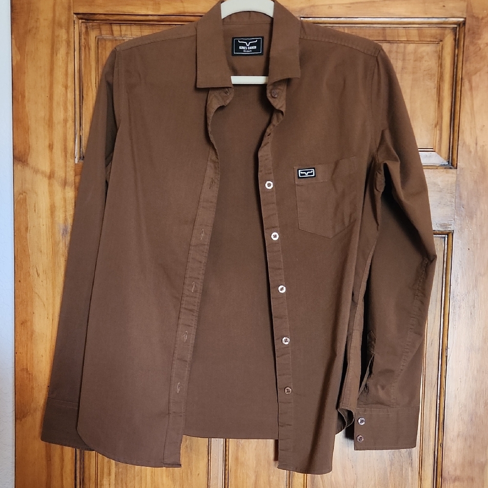 Kimes Ranch Women's Casual Brown Button Down Shirt